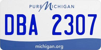 MI license plate DBA2307