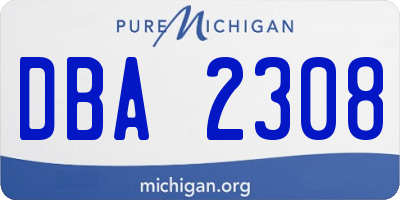 MI license plate DBA2308