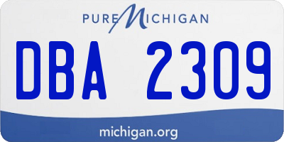 MI license plate DBA2309