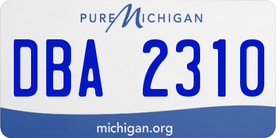 MI license plate DBA2310