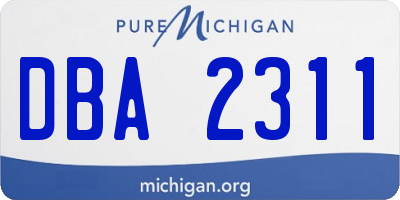 MI license plate DBA2311