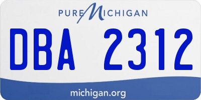 MI license plate DBA2312