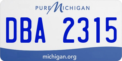 MI license plate DBA2315