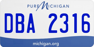 MI license plate DBA2316