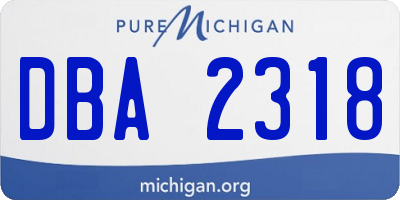 MI license plate DBA2318