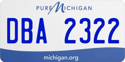 MI license plate DBA2322