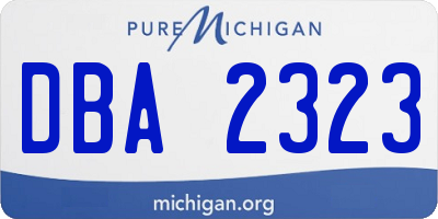 MI license plate DBA2323