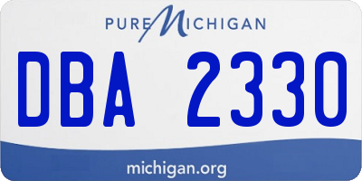 MI license plate DBA2330