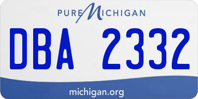 MI license plate DBA2332