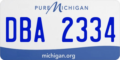 MI license plate DBA2334