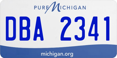 MI license plate DBA2341