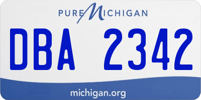 MI license plate DBA2342