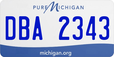 MI license plate DBA2343