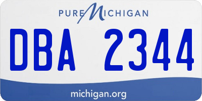 MI license plate DBA2344