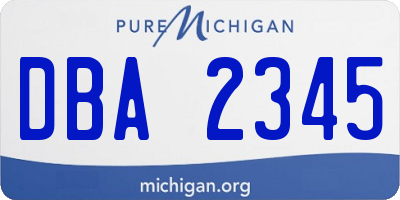 MI license plate DBA2345