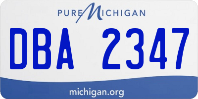 MI license plate DBA2347