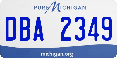 MI license plate DBA2349