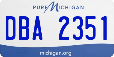 MI license plate DBA2351
