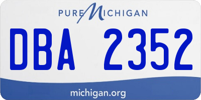 MI license plate DBA2352