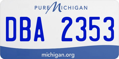 MI license plate DBA2353