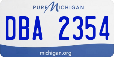 MI license plate DBA2354