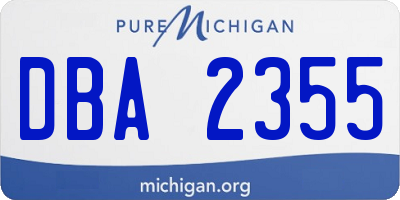 MI license plate DBA2355