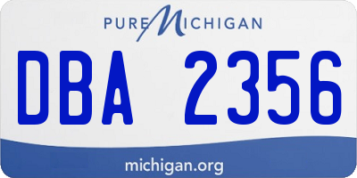 MI license plate DBA2356