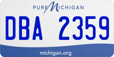 MI license plate DBA2359