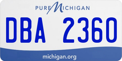 MI license plate DBA2360