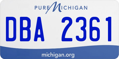 MI license plate DBA2361