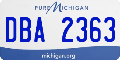 MI license plate DBA2363