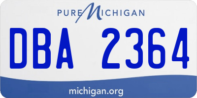 MI license plate DBA2364