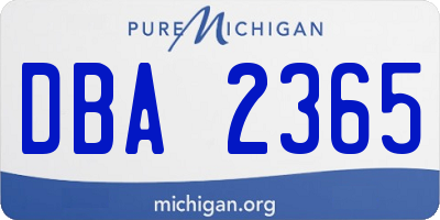 MI license plate DBA2365