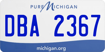 MI license plate DBA2367