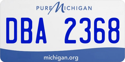 MI license plate DBA2368