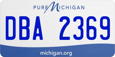 MI license plate DBA2369