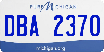 MI license plate DBA2370