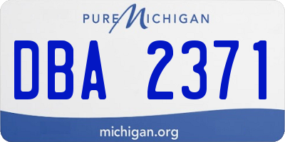 MI license plate DBA2371