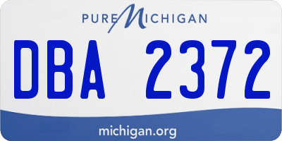 MI license plate DBA2372