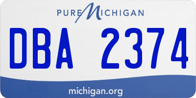 MI license plate DBA2374