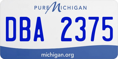 MI license plate DBA2375