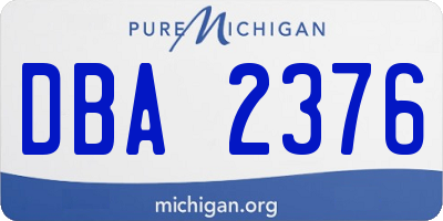 MI license plate DBA2376