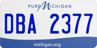 MI license plate DBA2377