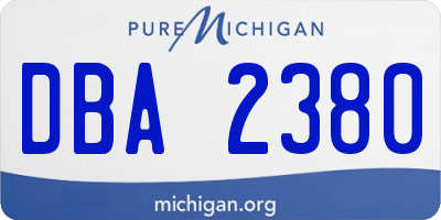 MI license plate DBA2380