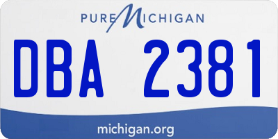 MI license plate DBA2381