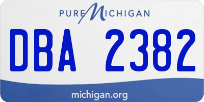 MI license plate DBA2382