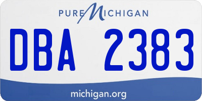 MI license plate DBA2383