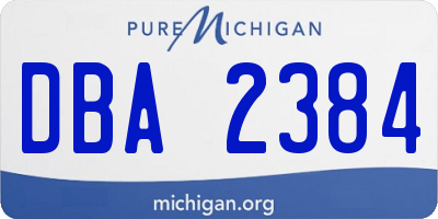 MI license plate DBA2384