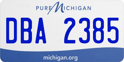 MI license plate DBA2385