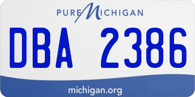 MI license plate DBA2386